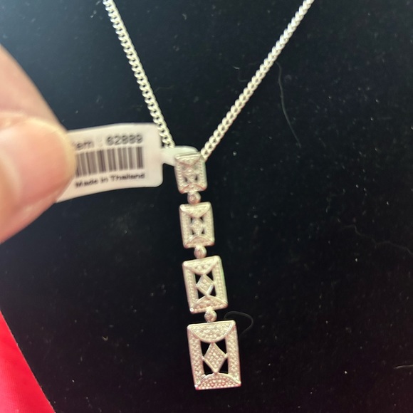 Diamond accent Sterling Silver Pendant and Necklace - Picture 8 of 11